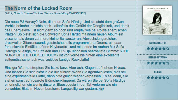 Great new Review in Nordische Musik! [09.03.2013]